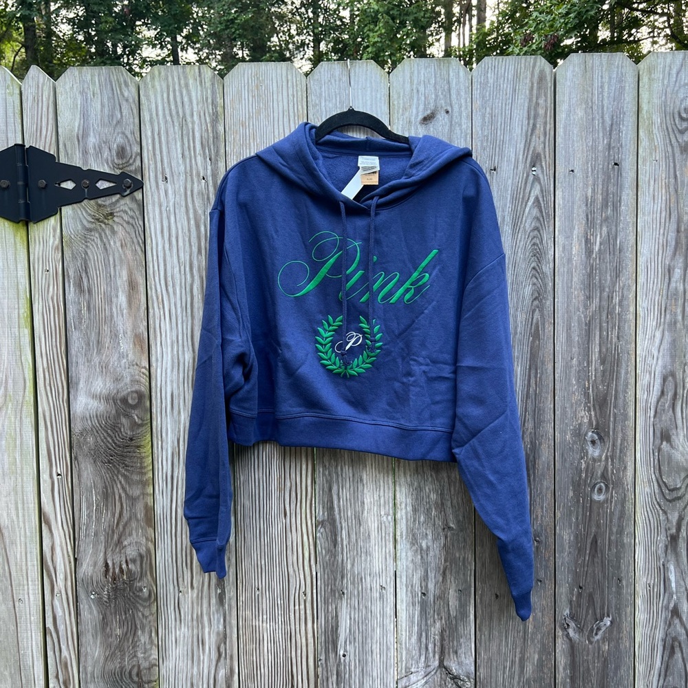 NWT PINK Everyday Fleece Crop Hoodie Sweatshirt size XL - Picture 4 of 12
